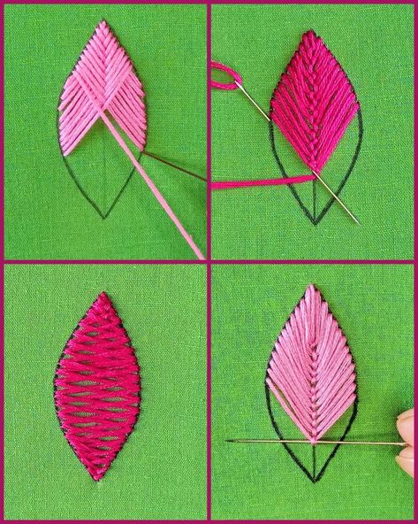 hand embroidery basic 4 leaf doodles design stitching tutorial | craft, cross stitch, design, textile | hand embroidery basic 4 leaf doodles design stitching tutorial 6x DMC Thread Cotton Fabric 06 Needle Feather stitch, Fishbone stitch,Fly stitch, Cross... | By Basic Embroidery ABC | Facebook Leaf Doodles, Fishbone Stitch, Doodles Design, Fly Stitch, Stitching Tutorial, Egg Artistry, Leaves Doodle, Yellow Kurti, Hand Work Design