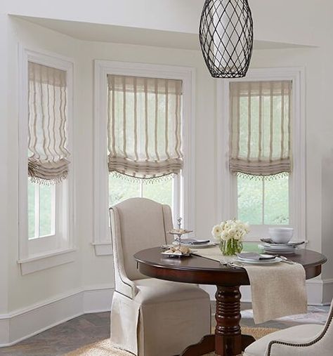 Roman Shades Living Room, Relaxed Roman Shade, Vintage Industrial Furniture, Roman Shade, Custom Window Treatments, The Dining Room, Custom Windows, Window Shades, Roman Shades