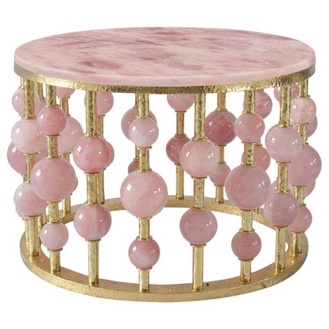 Bubble Cocktail Table by Phoenix Old Hollywood Glam Living Room, Rose Quartz Counter, Bubble Furniture, Vintage Glam Decor, Quartz Coffee Table, Quartz Dining Table, Kitchen Counter Table, Bubble Cocktail, Pink Coffee Table