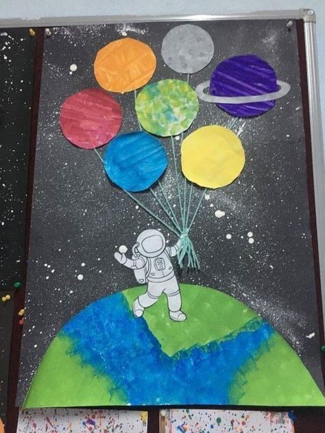 Outer Space Crafts For Kids, Outer Space Crafts, Solar System Projects For Kids, Space Art Projects, Planet Crafts, Space Crafts For Kids, Solar System Art, Solar System Crafts, Montessori Art