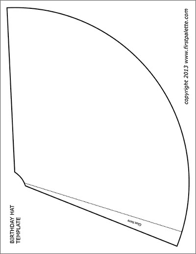 Cone Template | Free Printable Templates & Coloring Pages | FirstPalette.com Party Hats Diy Template, Diy Tea Party Hats, Party Hat Pattern, Party Hat Craft, Mermaid Party Hats, Unicorn Party Hats, Animal Party Hats, Dinosaur Party Hats, Party Hat Template