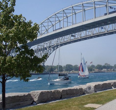 Bluewater Bridges joining Sarnia, Ontario and Port Huron, Michigan Port Huron Michigan, Port Austin, Marine City, Will To Live, Sailing Gear, Port Huron, Open Ocean, Lake Huron, Epic Story