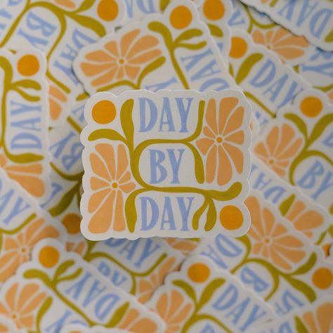 Day By Day - Vinyl Sticker - Holistic Habitat 22 Taylor Swift, 3d Sanrio, 3d Aesthetic, Moment By Moment, Doodle Stickers, Sticker Design Inspiration, Cartoon Doodle, 3d Png, Vinyl Sticker Design