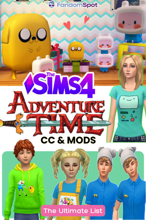 Ts4 Adventure Time Cc, Sims 4 Cc Adventure Time, Sims 4 Adventure Time, Adventure Time Clothes, Zombie Christmas, Adveture Time, Ts4 Mods, Clothes Cc, Bright Color Schemes