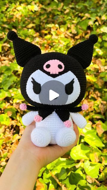 Kuromi Crochet Pattern, Cinnamoroll And Pochacco, Kuromi Amigurumi, Crochet Kuromi, Cute Crochet Plushies, Totoro Pattern, Kuromi Pattern, Totoro Ghibli, Crochet Plushies