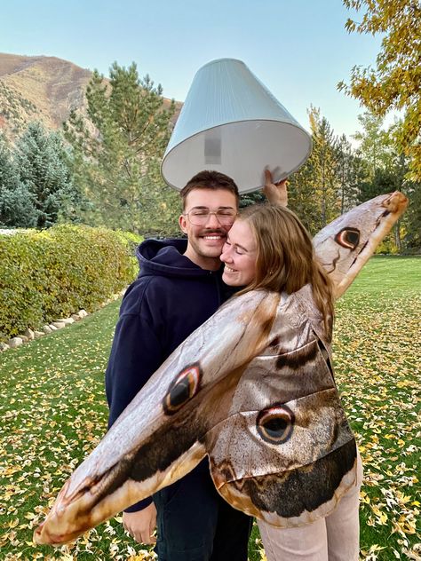 Halloween, halloween costume, couples halloween costume, moth and a lamp Moth And Lamp Halloween Costume, Lamp And Moth Costume, Moth And Lamp Costume, Costume Couples Halloween, Moth Costume, Halloween Couples Costume, Costume Couples, Cute Moth, Halloween Couples