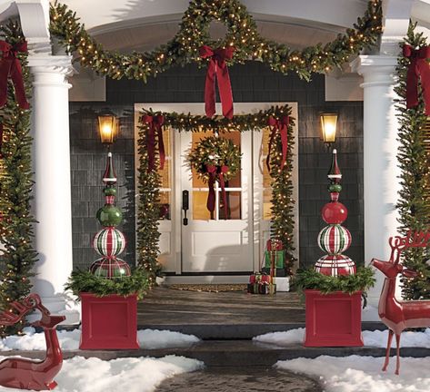 Grandin Road Christmas, Christmas Mantle Decorations, Mantle Decorations, Christmas Mantle Decor, Christmas Decoration Ideas, Christmas Floral Arrangements, Christmas Front Porch, Christmas Yard Decorations, Fun Christmas Decorations