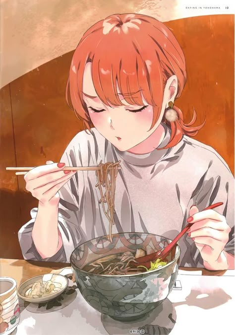 Anime Eating Food, Iroha Isshiki, Anime Eating, Eating Noodles, Girl Eating, Food Eating, Eating Food, Anime Food, Light Novel