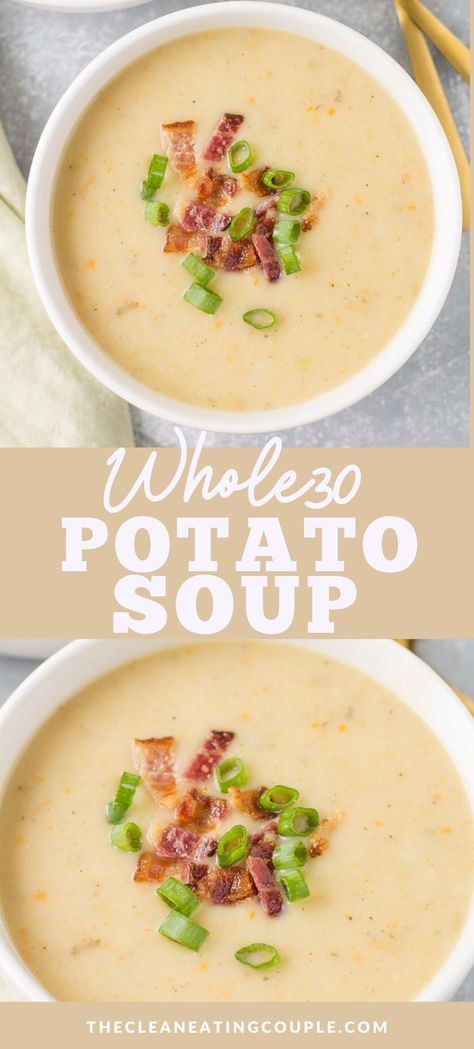 Paleo Instant Pot Soup Recipes, Easy Whole 30 Soup Recipes, Coconut Potato Soup, Potato Soup Healthy Easy, Potato Soup Paleo, Whole30 Potato Soup, Coconut Milk Potato Soup, Whole 30 Potato Salad, Whole 30 Recipes Soup