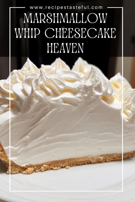 This delightful Marshmallow Whip Cheesecake combines creamy cheesecake filling with light, fluffy marshmallow goodness on a graham cracker crust. Perfect for any occasion, this dessert is sure to impress your family and friends! Light Desserts Recipes Healthy, Light Holiday Desserts, Graham Cracker Recipes Desserts, Light Christmas Dessert, Recipes Using Marshmallows, Graham Cracker Dessert, Creamy Dessert Recipes, Christmas Sweets Recipes, Creamy Cheesecake Recipe