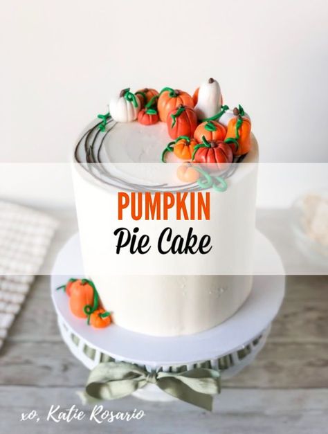 Learn how to take your pumpkin pie “cake” to the next level. This Pumpkin Pie Cake is a creative spin on the traditional pumpkin pie that you’re friends and family will devour! It’s made with pumpkin spice cake, no-bake pumpkin cheesecake filling, buttery pie crust, and vanilla buttercream. Here’s a fall-inspired cake that will have you craving a Thanksgiving pumpkin pie! #xokatierosario #pumpkinpiecake #pumpkinpatch #fallcakeideas #cakedecoratingtips Thanksgiving Cake Ideas, Pumpkin Cheesecake Filling, Traditional Pumpkin Pie, Pumpkin Pie Cake, Apple Pie Cake, Thanksgiving Cake, Fall Cake, Buttery Pie Crust, No Bake Pumpkin Cheesecake