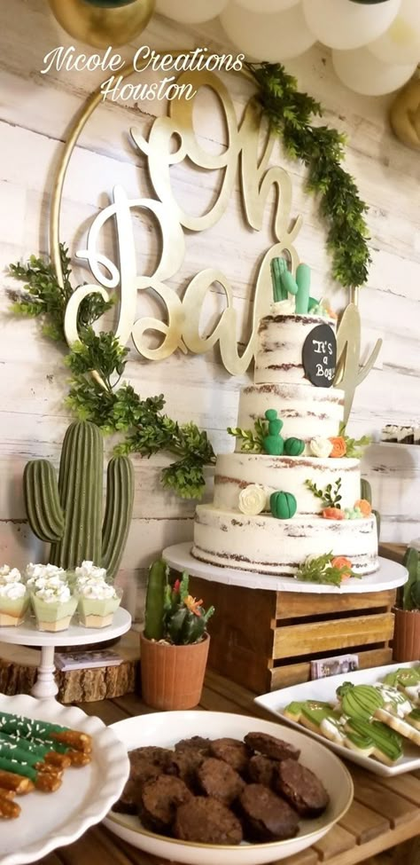 Plants Baby Shower Theme, Simple Boho Baby Shower Ideas, Cactus Themed Baby Shower Ideas, Boho Cactus Baby Shower Ideas, Southwest Baby Shower Ideas, Desert Baby Shower Ideas, Aztec Baby Shower Ideas, Plant Theme Baby Shower Ideas, Cactus Theme Baby Shower Ideas