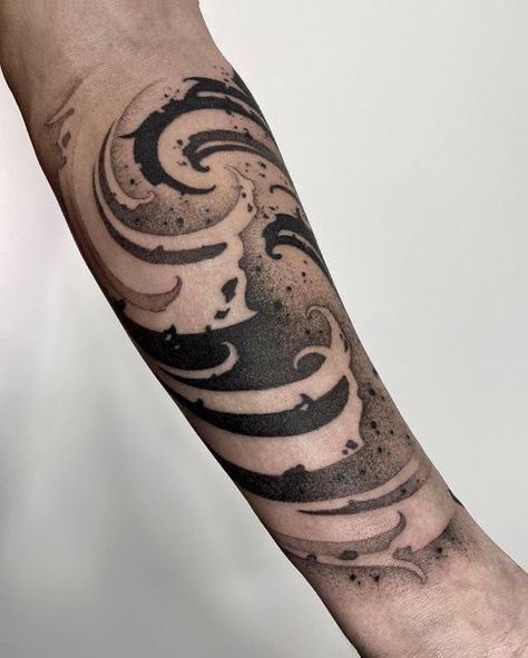 Discover 20 Top Tattoo Sleeve Fillers for 2024: Traditional to Trendsetting Ideas Mens Sleeve Filler Ideas, Japanese Tattoo Background Filler, Blackwork Tree Tattoo, Tattoo Sleeve Gap Fillers, Tattoo Filler Designs, Tattoo Black Background, Sleeve Background Filler, Tattoo Sleeves Women, Background Tattoo Ideas