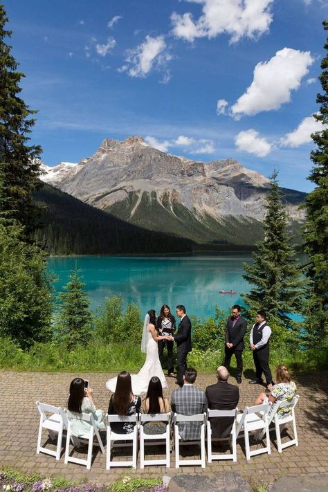 Men’s Elopement Attire, Small Mountain Wedding Ceremony, Emerald Lake Wedding, Microwedding Mountains, Mountain Small Wedding, Micro Destination Wedding, Small Mountain Wedding Ideas, Small Lake Wedding Ideas, Small Lake Wedding