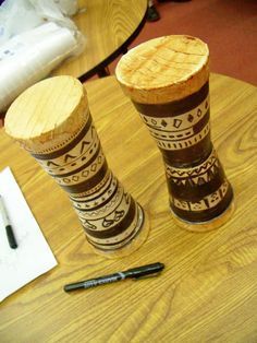 African Drum Craft using styrofoam cups, masking tape and shoe polish! ADORABLE!!! African Drum Craft, Drum Craft, Multicultural Activities, African Drum, World Thinking Day, African Crafts, Styrofoam Cups, Afrique Art, Vbs Ideas