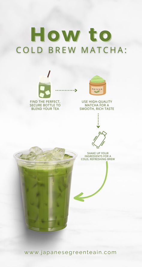 Beat the heat with a delicious and healthy cup of cold brew matcha! Learn how to make this refreshing drink with our easy-to-follow guide. With just a few simple steps, you can enjoy the smooth and creamy goodness of matcha anytime, anywhere. Perfect for those hot summer days! ☀️🍵 #coldbrewmatcha #matcha #healthydrink #summerrefreshment #greentea #japanesetea #teatime Matcha Moodboard, Matcha Packaging, Greentea Drink, Cold Brew Matcha, Pudding Packaging, Hot Matcha, Matcha Cup, Matcha Cafe, Tea Club