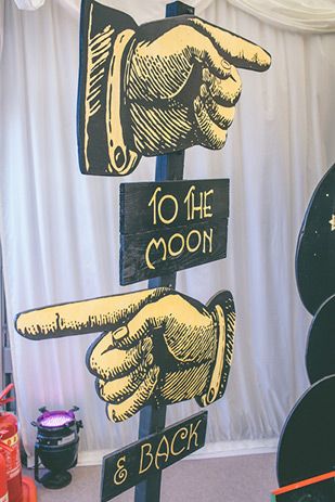 Film Festival Decorations Ideas, Paper Moon Wedding, Festival Signs, Starry Night Prom, Celestial Wedding Theme, Night Decor, Galaxy Wedding, Starry Night Wedding, Prom Themes