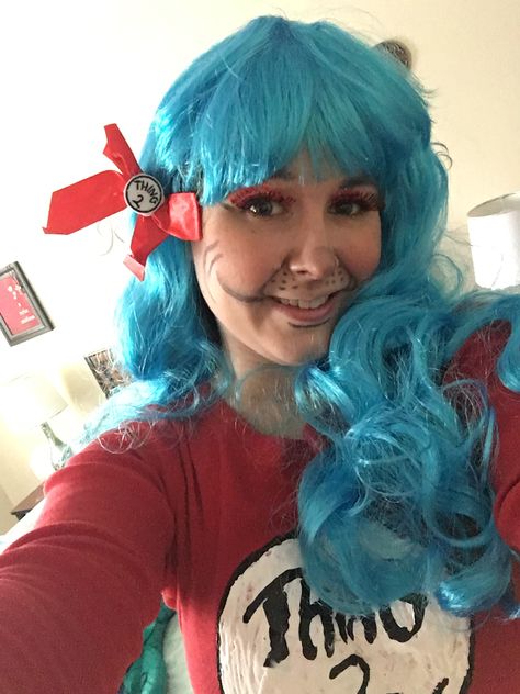 Thing 1/Thing 2 makeup for Dr Seuss Day Thing 1 Makeup Halloween, Who Hair Dr Seuss, Who Makeup Dr Seuss, Thing 1 Makeup Dr Seuss, Thing 1 Thing 2 Hair Diy, Cute Beach Pictures, Dr Seuss Day, Dr Seuss, Thing 1 Thing 2