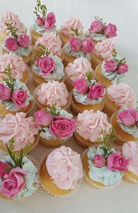 High Tea Cupcakes Ideas, Cupcake Tea Party, Tea Party Theme Cupcakes, Cupcakes Tea Party, Tea For Two Cupcakes, Mini Cupcakes For Tea Party, Princess Tea Party Cupcakes, Yea Party Cupcakes, High Tea Birthday Cake