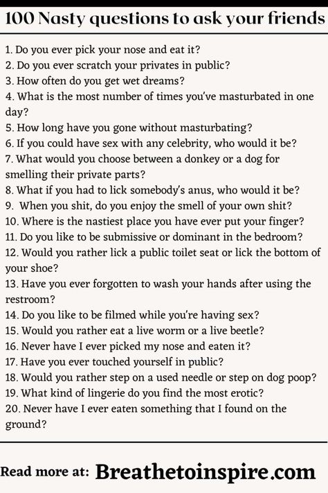 Who’s Most Likely Questions For Friends, Questions To Ask Sexuality, Evil Questions To Ask, Questions To Ask Your Brother, Sussy Questions, Questions To Ask Your Best Friend Juicy, Cool Questions To Ask People, Hot Seat Questions For Friends, Questions To Get To Know Someone Spicy