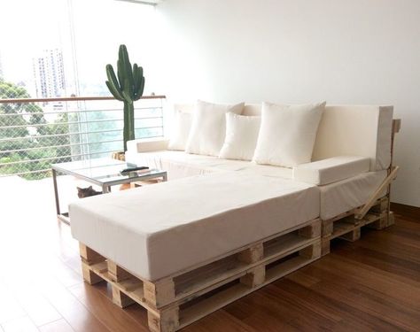 Sofa Come Bed Furniture, Salas Living Room, Palette Furniture, Diy Pallets, Diy Pallet Sofa, Pallet Patio Furniture, Pallet Sofa, Diy Sofa, Living Room Diy