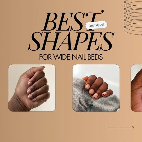 Where are the wide nail-bed girlies?! We know finding the right shape can be a struggle, so let us help you! Swipe through to see the best shapes for your gorgeous nails! ✨ #widenails #NailInspo #celebritynails #celebnails #IGLNails #Pressonnails #NeverHaveFuglyNails Nails For Big Nail Beds, C Shaped Nails, Wide Nail Bed Nails, Nails Wide Nail Bed, Wide Nail Bed Shape Acrylic, Wide Nails Shape, Nail Shapes For Wide Nail Beds, Nail Shape For Wide Nail Beds, Best Nail Shape For Wide Nail Beds