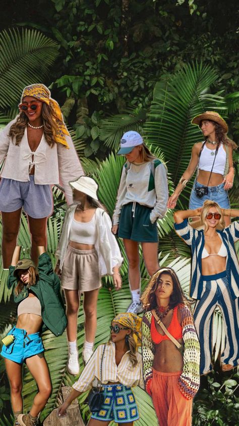 Thailand Beach Outfit, 30th Birthday Outfits, Outdoor Adventure Outfit, Costa Rica Clothes, Costa Rica Style, Costa Rica Outfit, Costa Rica Outfits, Travel Outfit Summer Asia, Bali Outfit Ideas