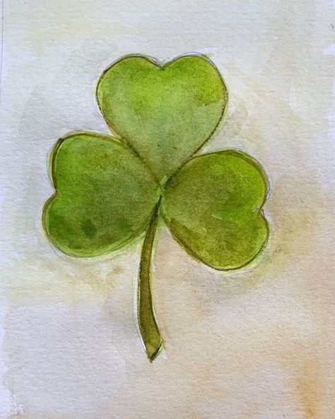 Rebecca Pappas on Instagram: "Three Leaf Clover #stpatricksday #clover #green #watercolor #watercolorpainting #watercolors #art" Three Leaf Clover Aesthetic, Three Leaf Clover Drawing, Cool Fanart, Clover Painting, Ethereal Core, Aesthetics Background, Irish Luck, Three Leaf Clover, Summer 25