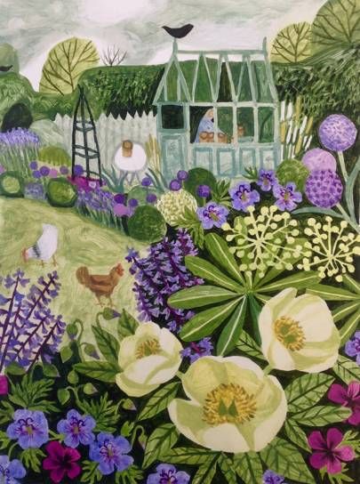 Vanessa Bowman exhibition | House & Garden Garden Illustration, Posca Art, Flower Paintings, Garden Painting, The Subject, Naive Art, Flower Of Life, Whimsical Art, 그림 그리기