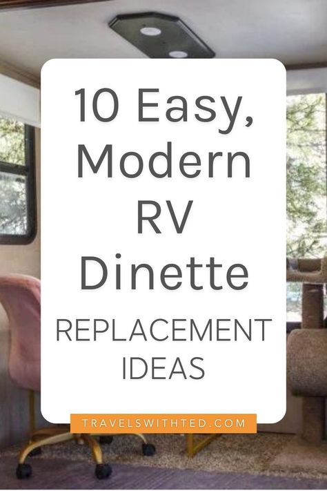 Many RVs come with built-in dinette sets complete with a bulky table and ugly, upholstered chairs. Fortunately, RV dinettes are easy to remove, so campers can create a more functional space.  Here are 10 RV dinette replacement ideas, including more modern dining tables and complete space makeovers. Replacing Dinette In Camper, Removing Camper Dinette, Rv Table And Chairs, Rv Dining Table Makeover, Take Table Out Of Rv, Rv U Shape Dinette Remodel, Camper Table Makeover, Removing Dinette In Camper, Rv Table Replacement Ideas