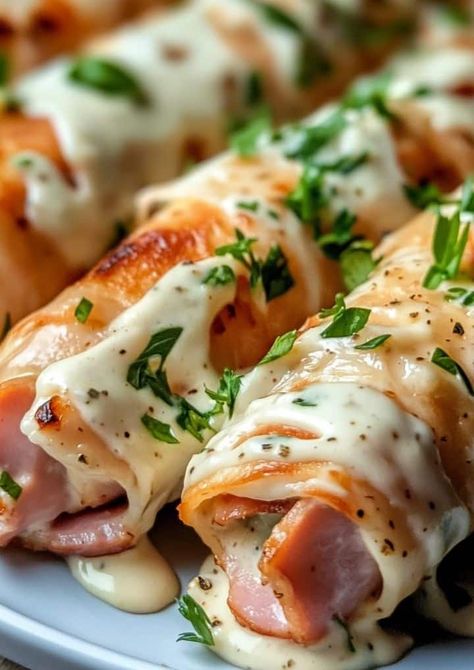 Recipes To Use Up Ham, Chicken Bacon Ranch Roll Ups, Chicken Roll Recipes, Ham And Pickle Roll Ups, Meat Roll Ups, Ham Rollups, Tortilla Roll Up, Healthy Ranch, Easy Dinner Recipes For Two