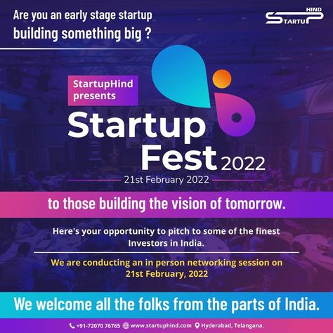 INDIAN STARTUP FEST - 2022 GROW YOUR STARTUP & ACHIEVE YOUR MISSION. #startup #startupindia #funding #investor #digitalmarketing #investment #fundraiser #events #eventslots #event #startupevent #startupindia Something Big, Build Something, How To Grow, Start Up, To Grow, Investment, Digital Marketing