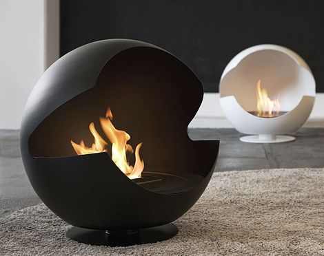 Cool Fireplaces - really cool fireplace ideas by Vauni Simple Fireplace, Portable Fireplace, Ethanol Fireplace, Bioethanol Fireplace, Freestanding Fireplace, Home Fireplace, Modern Fireplace, Fireplace Wall, Design Living Room