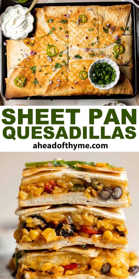 Sheet Pan Quesadillas Sheet Pan Quesadillas, Sheet Pan Pizza, Fast Dinner, Sheet Pan Dinners Recipes, Cheese Baked, Recipe Sheets, Feed A Crowd, Pan Meals, Gooey Cheese