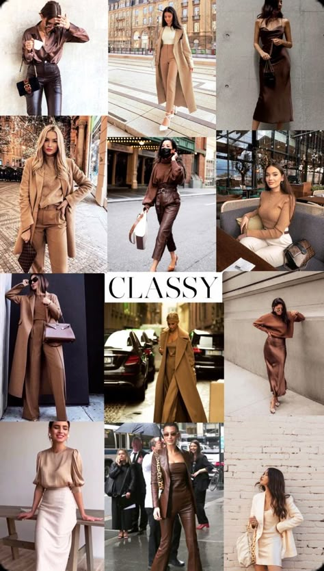 Nude Outfits Classy, Brown Aesthetic Outfit, Neutral Color Outfits, Tan Outfit, How To Have Style, Collage Outfits, Nude Outfits, Monochromatic Fashion, Fashion Capsule Wardrobe