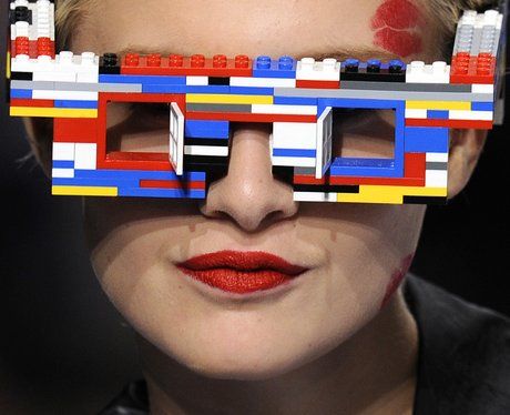 Lego Eyewear by Jean-Charles de Castelbajac Recycled Costumes, Lego Frame, Fancy Glasses, Lego Girls, Gender Fluid Fashion, Lego Birthday Party, Lego Birthday, Lego Projects, Face Photo