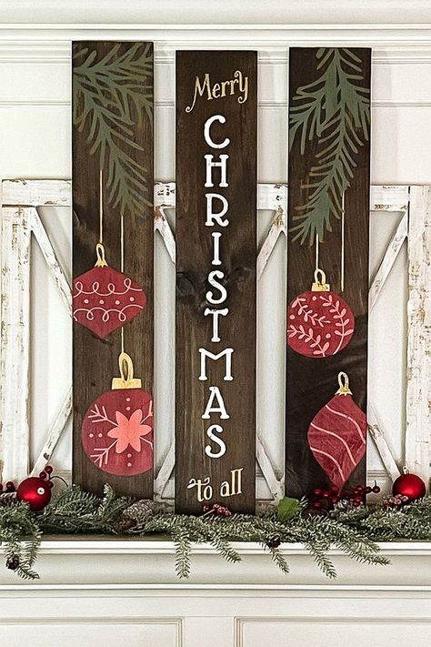 Paint Workshop, Christmas Signs Diy, Diy Christmas Wreaths Ideas, Christmas Wooden Signs, Christmas Wreaths Ideas, Hobby Craft, Pallet Christmas, Diy Christmas Wreaths, Wreaths Ideas