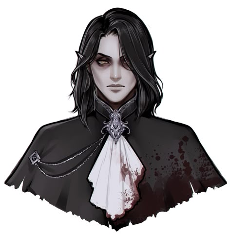 Gothic Vampire Character Design, Dnd Dhampir Character Art, Gothic Dnd Character, Dnd Vampire Character, Vampire Dnd Character, Dark Vampire Art, Male Vampire Character Design, Dhampir Dnd, Vampire Oc Art