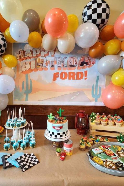 Check out this awesome Lightning McQueen birthday party! The dessert table is so much fun!! See more party ideas and share yours at CatchMyParty.com Lightning Mcqueen 2nd Birthday Party, Lighting Mcqueen Party, Lighting Mcqueen Birthday Party Ideas, Cars Bday Party Ideas, Lightning Mcqueen Birthday Party Ideas, Lighting Mcqueen Birthday, Disney Cars Theme Birthday Party, Lightning Mcqueen Birthday Party, Mcqueen Birthday Party