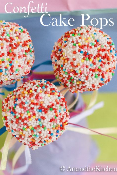 Cake Pops Funfetti, Confetti Cake Protein Balls, Confetti Cake Pops, Cake Pop Icing, Store Bought Icing, Cake Pop Frosting Coating, Bath And Body Works Confetti Cake Pop, Frosting Cake, Cake Pop Maker