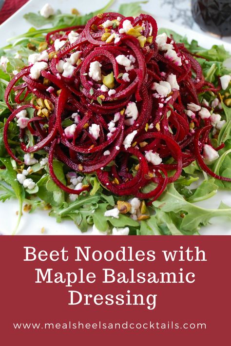 Beet Noodles Recipes, Beet Noodles, Maple Balsamic Dressing, Vegetable Salads, Maple Recipes, Raw Beets, Raw Vegan Diet, Maple Balsamic, Vegetarian Main Course