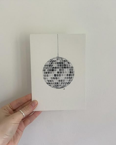 My first ever originals! Available now - these are all acrylic paintings on 5x7inch canvas board. They are signed and come unframed. I hope you like them 🥹 There are also prints available too - have a look on my website (link in bio) • #discoball #discoballpainting #acrylicpainting #modernart #smallbusinessuk #bts #smallbusiness #shopsmall #drawing #illustrator #artist #ukartist #surreyartist #paintingtimelapse #realtimepainting #artprint #discoprint #discoballprint Mirrorball Canvas Painting, Painting Disco Ball Easy, How To Paint A Disco Ball On Canvas, Mirrorball Painting Tutorial, Circle Canvas Painting Disco Ball, Small Business Uk, Uk Artist, Canvas Board, Disco Ball