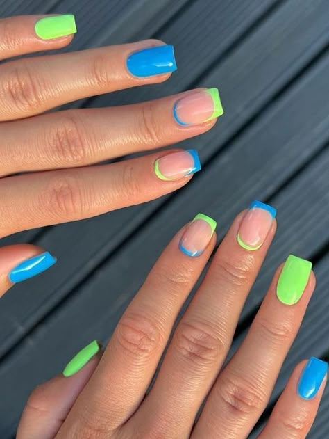 Neon Green Nails, Easy Nails, Simple Gel Nails, Green Nail, Summery Nails, Cute Summer Nails, Cute Gel Nails, Vacation Nails, Bright Nails