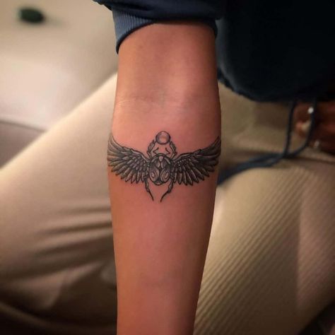 Scarab Back Tattoo, Scarab Tattoo Meaning, The Scarab Tattoo, Egyptian Tattoo Sleeve Women, Scarab Meaning, Scarab Beetle Tattoo Egyptian, Scarab Tattoos, Egyptian Scarab Tattoo, Good Luck Tattoos