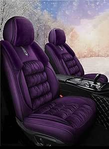 seemehappy Fuzzy Velvet Pink Car Seat Covers Front and Rear Seat Covers Full Set Winter Car Seat Cushions for Women (Purple Basic) Purple Seat Covers, Pink Car Seat Covers, Pink Car Seat, Winter Car, Velvet Pink, Rv Tires, Car Seat Cushion, Pink Car, Car Seat Covers