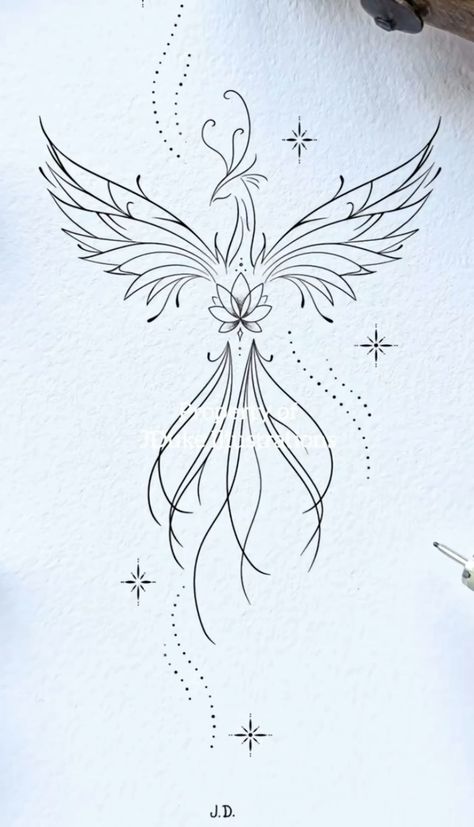 Feniks Tattoo, Phoenix Back Tattoo, Tato Phoenix, Phoenix Tattoo Feminine, Small Phoenix Tattoos, Phoenix Pattern, Phoenix Images, Phoenix Tattoo Design, Small Pretty Tattoos