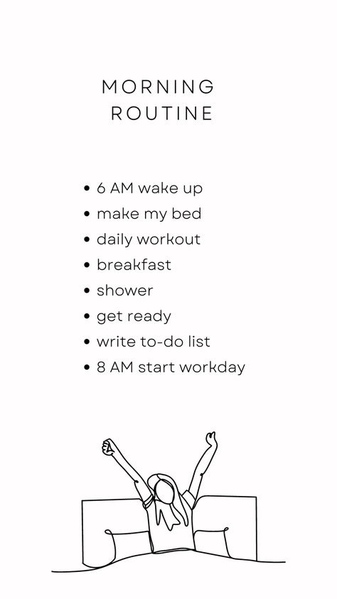 Simple morning routine, change it if you need to! Simple Morning Workout, 7am Morning Routine, Productivity Ideas, Simple Morning Routine, Better Mindset, Morning Routine Checklist, Vision 2024, Routine Checklist, 2024 Inspiration