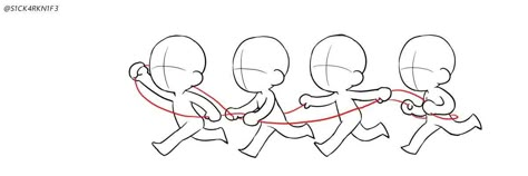 Chibi Base Group Of 4, Drawing Reference Poses Anime, Chibi Running, Base Drawing Reference, Running Drawing, Poses Anime, Base Drawing, Manga Drawing Tutorials, Body Base Drawing