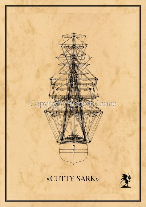 Ship Blueprint Art, Art Deco Cruise Ship, Sailboat Ink Drawing, Victorian Cruise Ship, Parchment Background, Vintage Nautical Map, Cutty Sark, India Ink, Posters And Prints