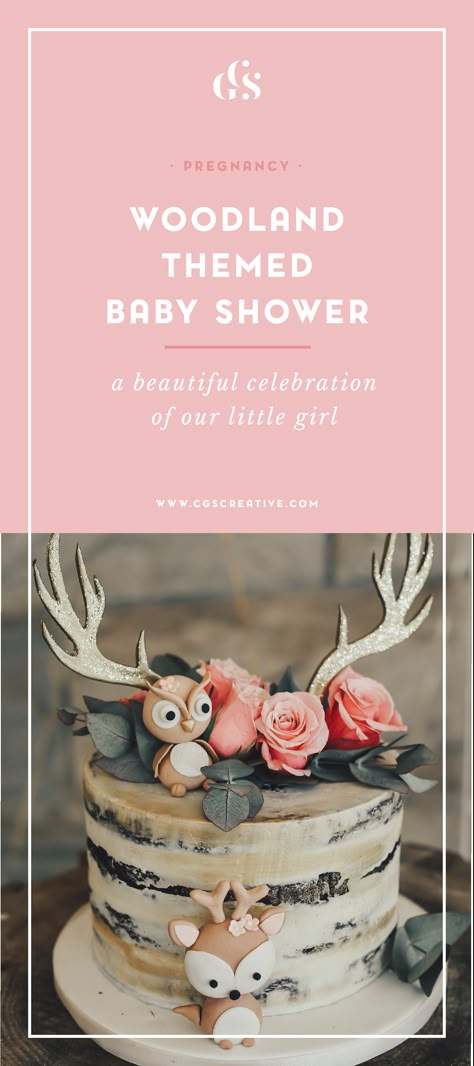 Deer Baby Shower Girl, Girl Woodland Baby Shower, Woodland Baby Girl, Woodland Theme Baby, Girl Shower Themes, Deer Baby Showers, Deer Baby, Baby Shower Woodland Theme